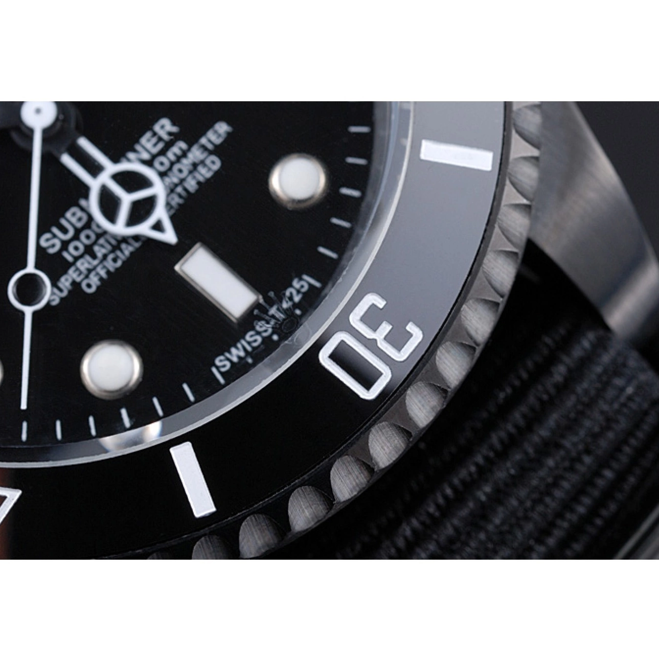 Aaa fake watches Black Nylon 622006 Strap Submariner Rolex 0806